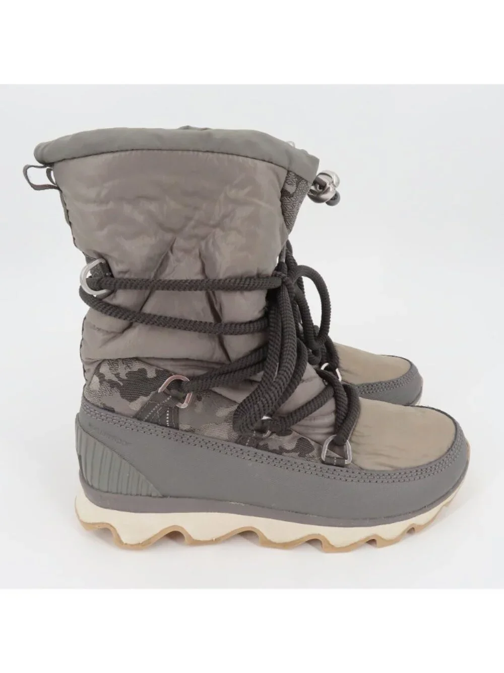 Sorel Women 8.5 Kinetic Lace up Boot Quarry Gray NL3101-052 Winter Waterproof